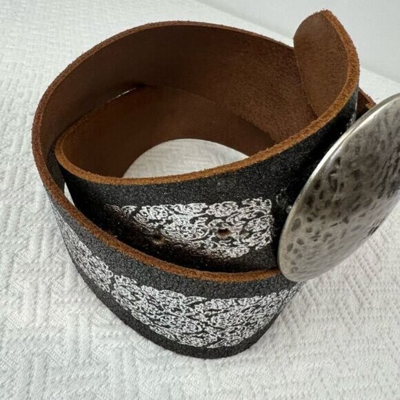 Vintage Oglivy Women’s Medium Silver Buckle Embellished Genuine Leather Belt - Picture 4 of 12